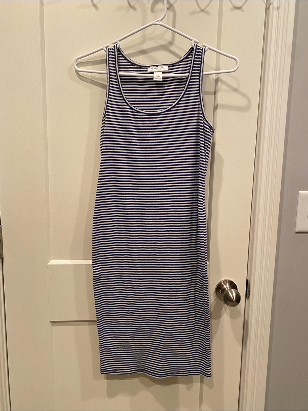 Motherhood Navy & White Striped Tank Midi Dress